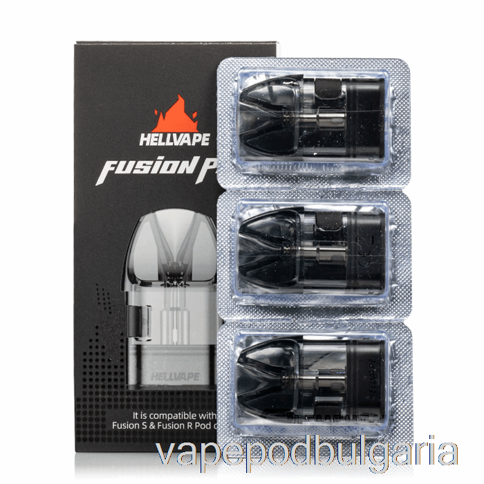 Vape 10000 Дръпки Hellvape Fusion R Replacement Pods 1.2ohm Meshed Pods